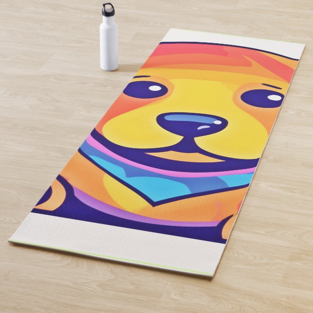 Tapis De Yoga Rainbow Puppy Love (En situation)