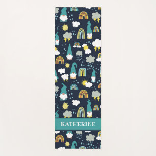 Tapis De Yoga Rainy Day Gnomes Rainbow Kids