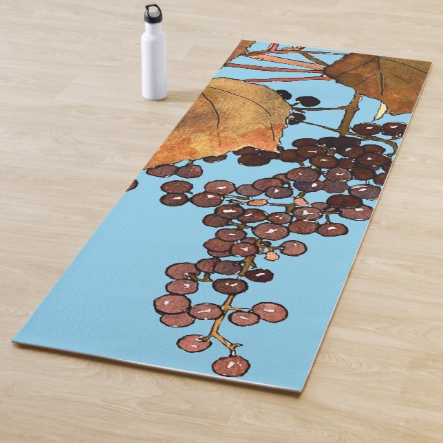 Tapis De Yoga Raisins de givre Art nouveau (En situation)
