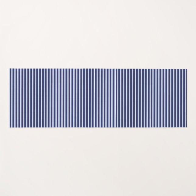 Tapis De Yoga rayé bleu (Devant (Horizontal))