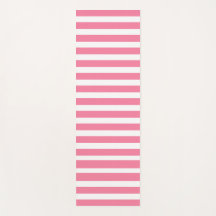 Tapis de yoga rayé rose et blanc