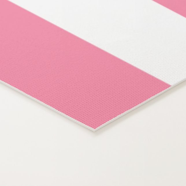 Tapis de yoga rayé rose et blanc (Détail)