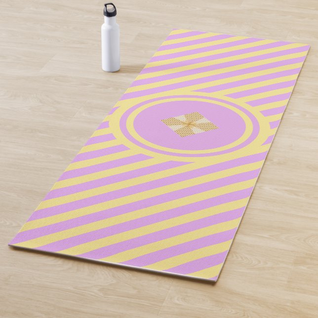 Tapis De Yoga Rayures de mode et diamant (En situation)