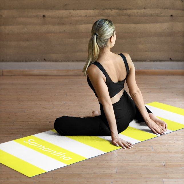 Tapis De Yoga Rayures jaunes (Créateur téléchargé)