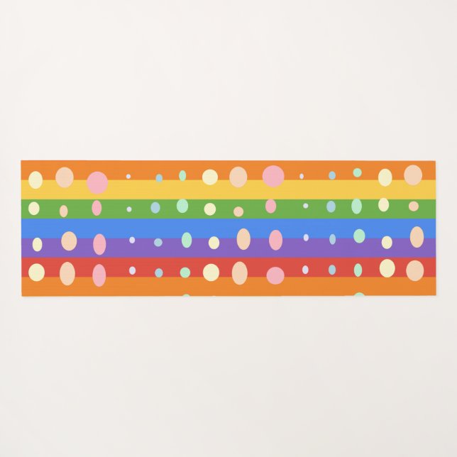 TAPIS DE YOGA RAYURES POINT ARC-EN-CIEL (Dos (Horizontal))