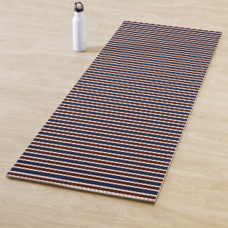 Tapis De Yoga Rayures rouges, blanches et bleues