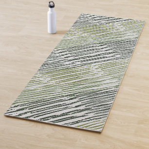 Tapis De Yoga Rayures Vertes Tribales Motif Abstrait 