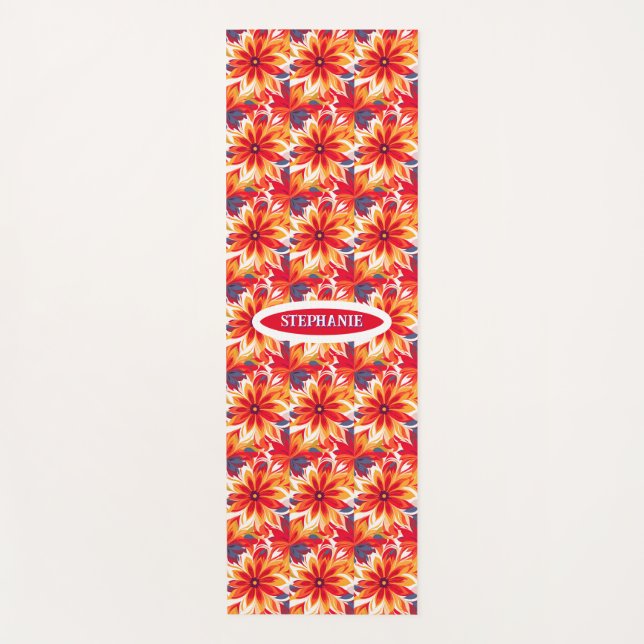 Tapis De Yoga Red Daisy BOHO Carrelage moderne (Devant)