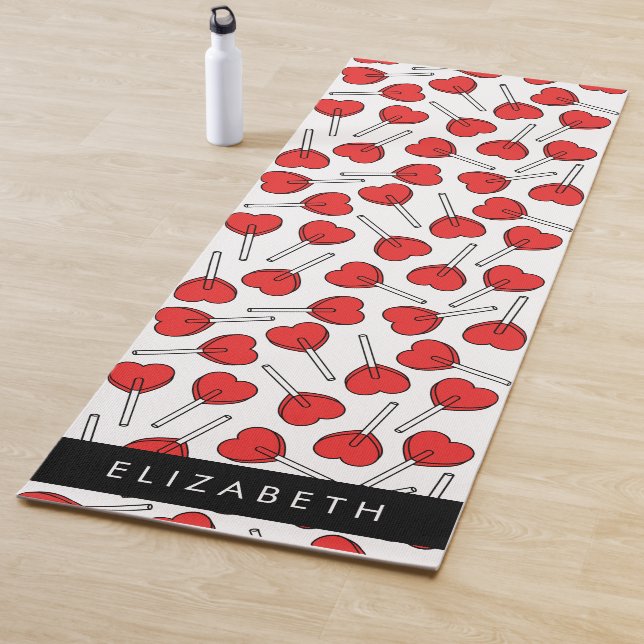 Tapis De Yoga Red Lollipops, Heart Lollipops, Lolly, Your Name (En situation)