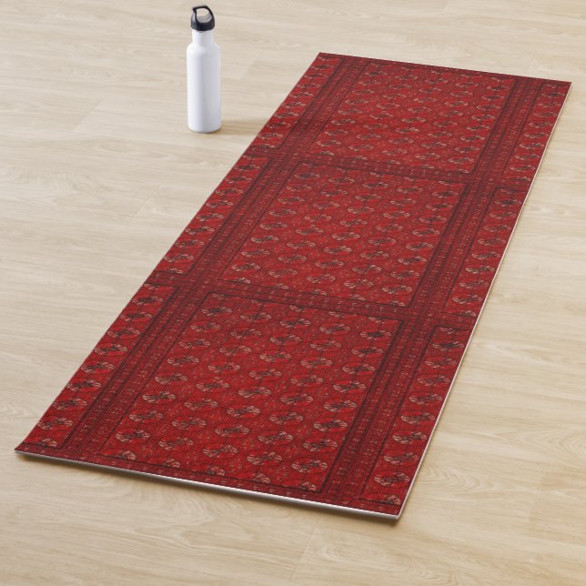 Tapis De Yoga Regard oriental de couverture en rouge (En situation)