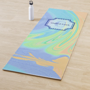 Tapis De Yoga Remous de peinture de monogramme et de nom de