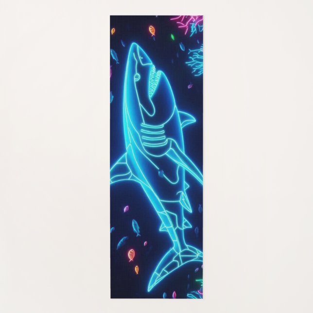 Tapis De Yoga Requin néon coloré (Devant)
