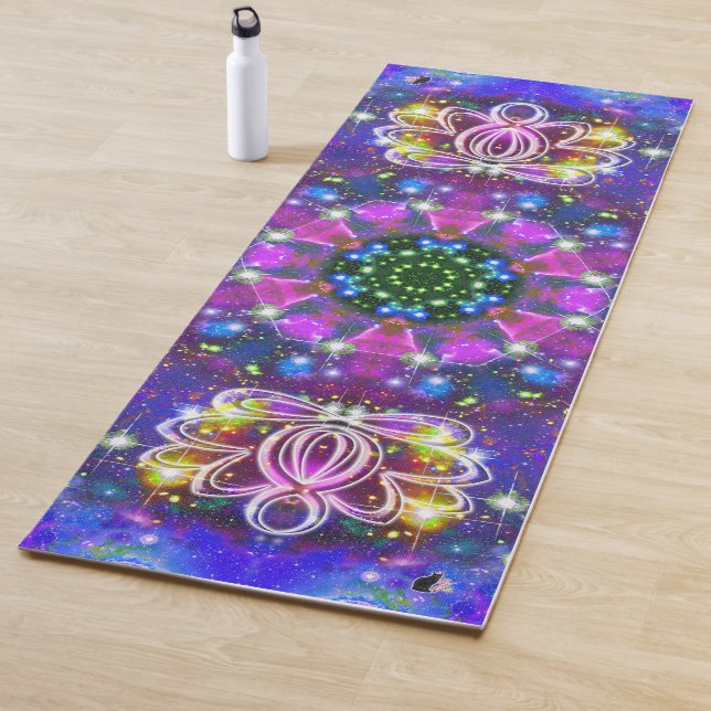 Tapis De Yoga Resplendissant Zen Lotus Star Kaleid (En situation)