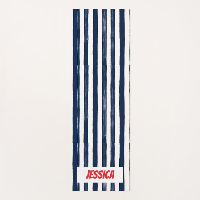 Tapis De Yoga Résumé Marine Stripes sans joint (Devant)