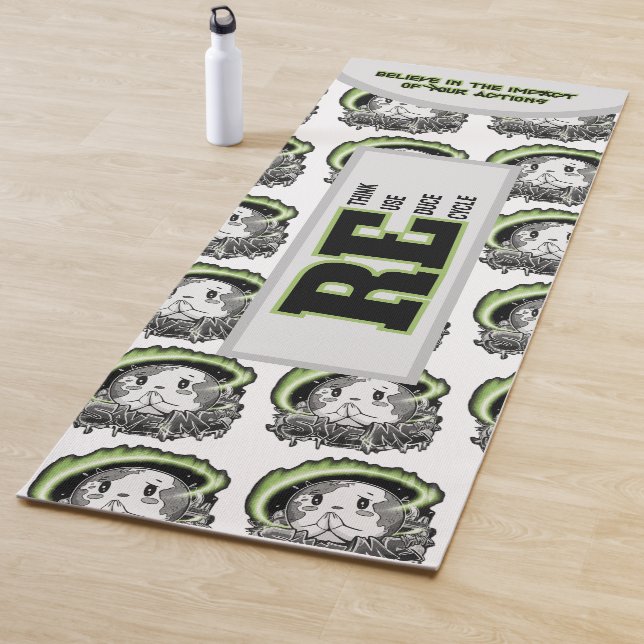 Tapis De Yoga Rethink Reduce Reuse Recycle Save Earth (En situation)