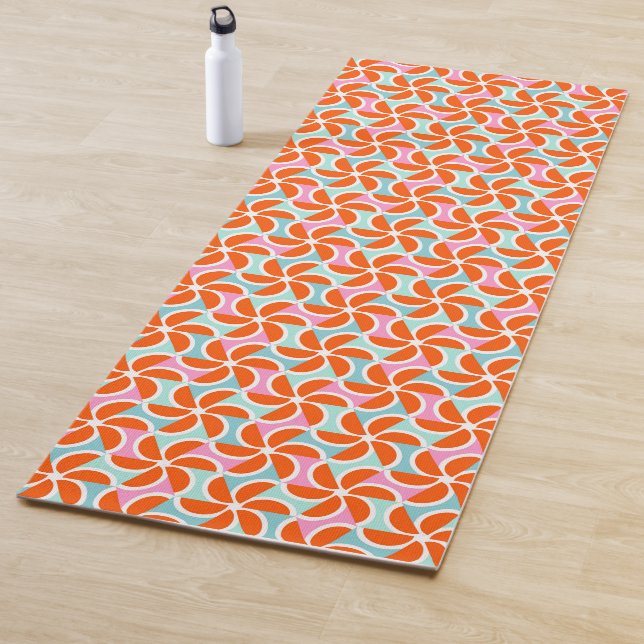 Tapis De Yoga Rétro motif orange de cale (En situation)