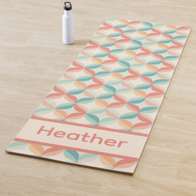 Tapis De Yoga Retro Pastel Monogram (En situation)