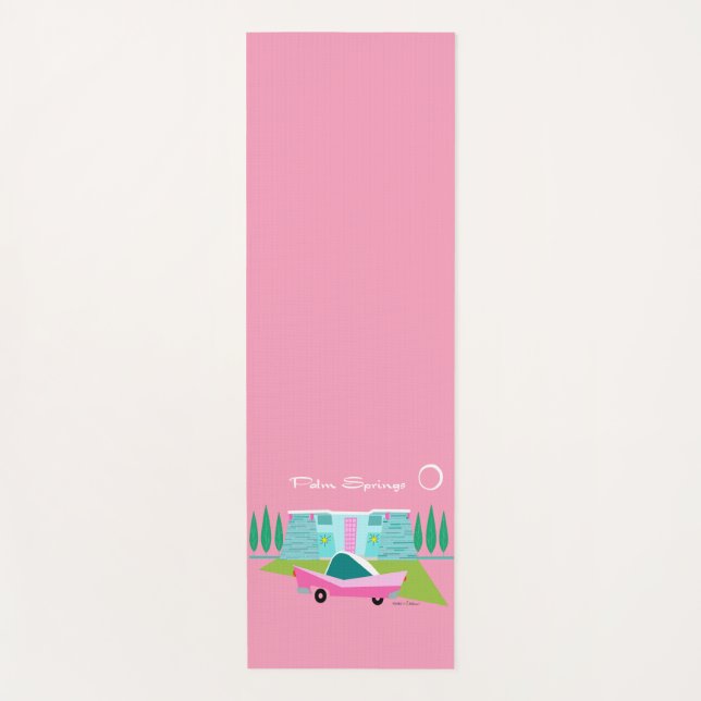 Tapis De Yoga Retro Pink Palm Springs Yoga Mat (Devant)