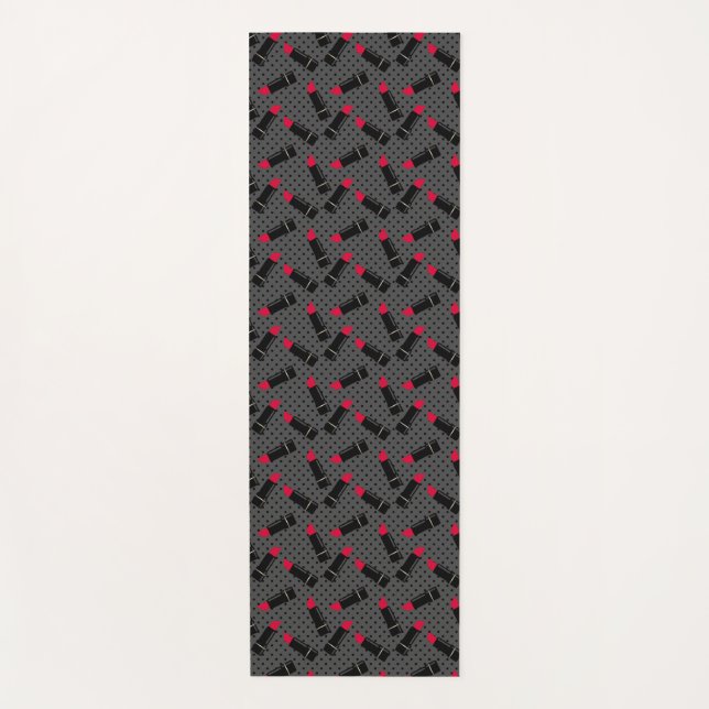Tapis De Yoga Rétro, rouge à lèvres (Devant)