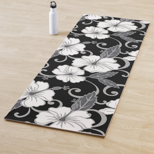 TAPIS DE YOGA RÊVE POLYNÉSIEN (NOIR) (En situation)