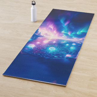 Tapis De Yoga Rituel de glace aurorale éthérée Fantaisie Design 
