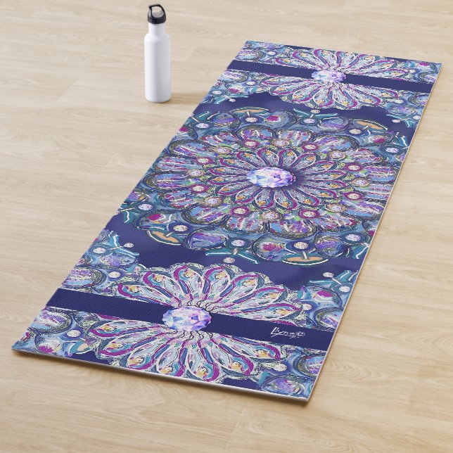 Tapis De Yoga Rosace bleue (En situation)