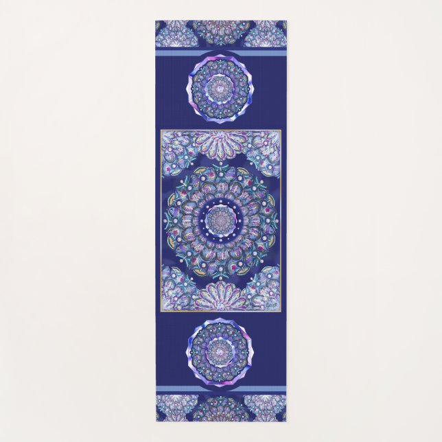 Tapis De Yoga Rosace bleue (Devant)