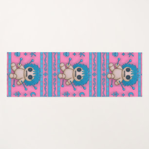 Tapis De Yoga Rose + bleu turquoise Poupée vaudou