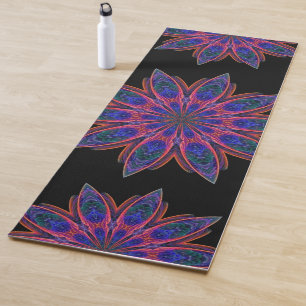 Tapis De Yoga Rose double face et Lotus Mandala Turquoise