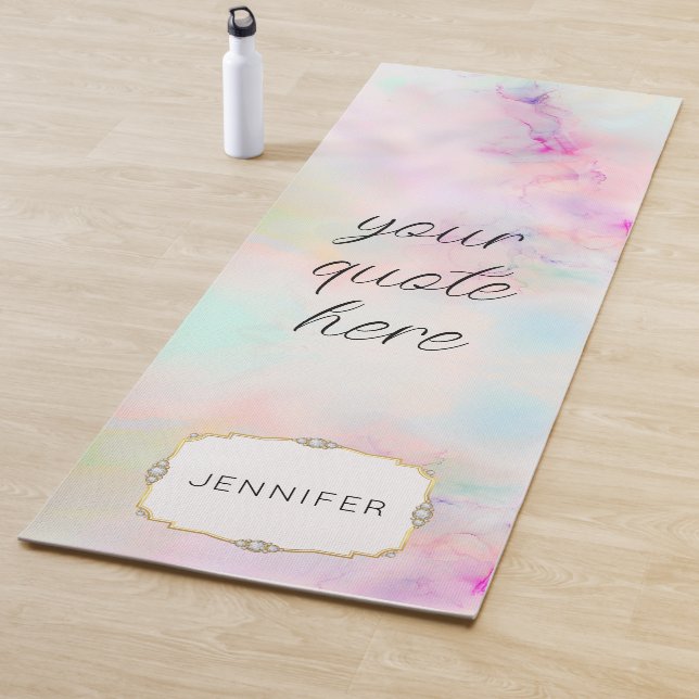 Tapis De Yoga Rose Girl Doux Pastel Gradient Encre d'alcool pers (En situation)