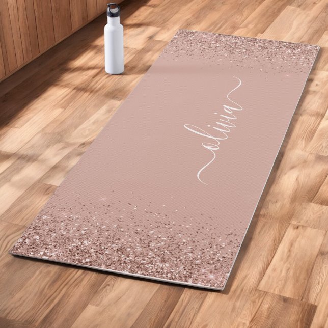 Tapis De Yoga Rose Gold - Blush Pink Parties scintillant Girl Mo (Créateur téléchargé)
