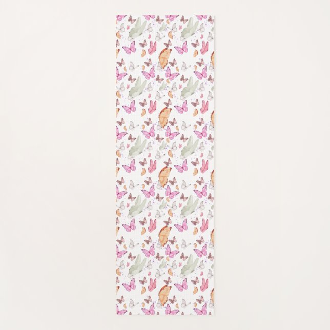 Tapis De Yoga rose gold butterfly (Devant)