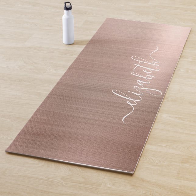 Tapis De Yoga Rose Gold Monogrammé (En situation)