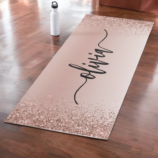 Tapis De Yoga Rose Gold - Parties scintillant rose pâle Nom du m (Créateur téléchargé)