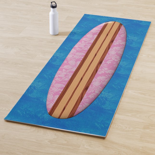 Tapis De Yoga Rose hawaïen de planche de surf de Longboard de (En situation)