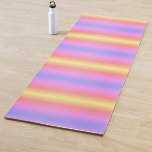 Tapis De Yoga Rose jaune violet Pastel Stripes Ombre 4Nina