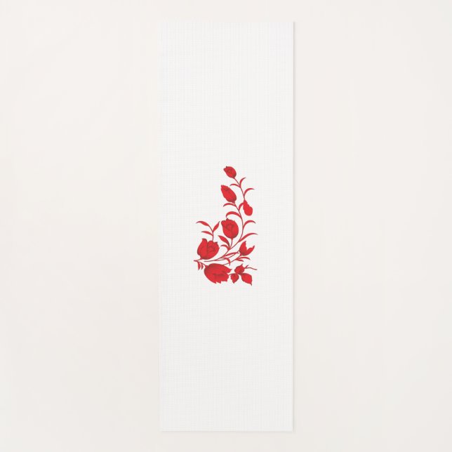 Tapis De Yoga Rose Madder, design floral Thunderbird (Devant)