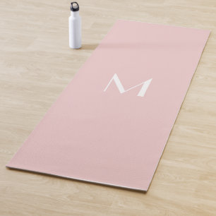Tapis De Yoga rose pâle - ajouter monogramme