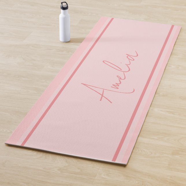 Tapis De Yoga Rose personnalisé minimal (En situation)