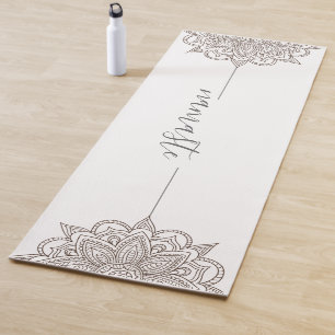 Tapis De Yoga Rose rose Namaste Mandala blanc Yoga Mat