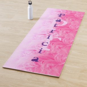 Tapis De Yoga Rose violet moderne Nom de la fille Monogramme Mod