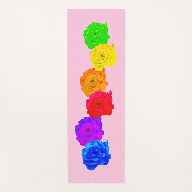 Tapis De Yoga Roses arc-en-ciel (Devant)