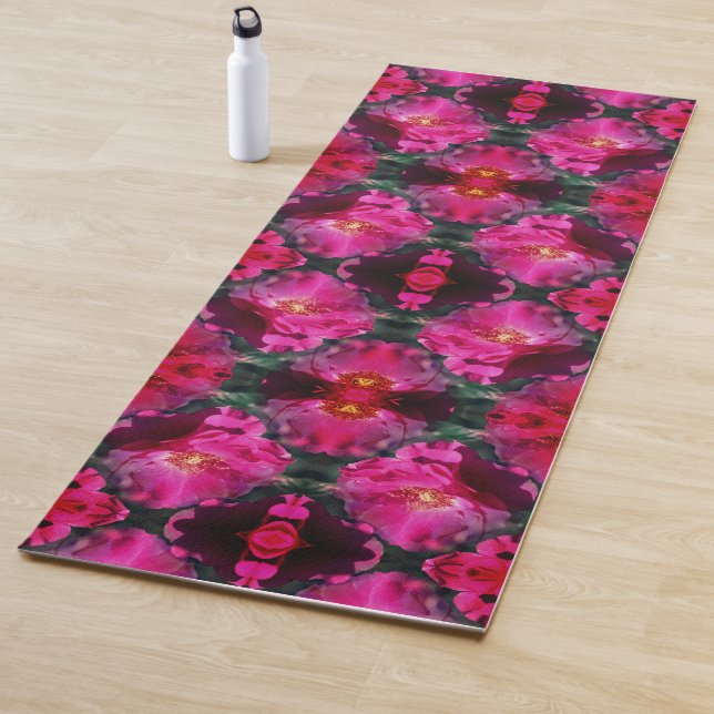 Tapis De Yoga Roses roses roses Florales Art Abstrait (En situation)
