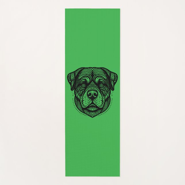 Tapis De Yoga Rottweiler Dog Face Line Art (Devant)