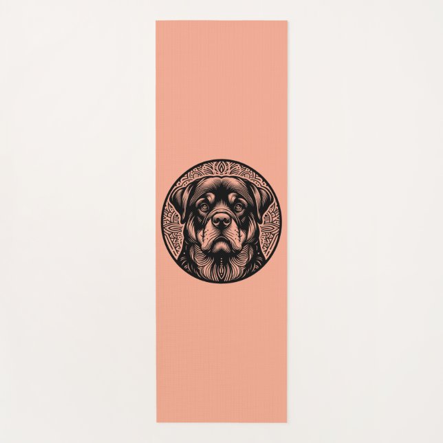 Tapis De Yoga Rottweiler Dog Face Line Art Yoga Mat (Devant)