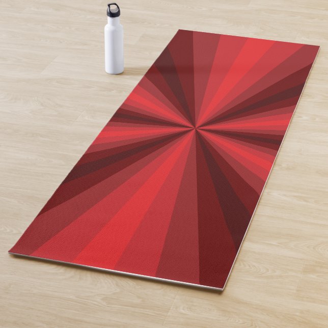 Tapis de yoga rouge illusion optique (En situation)