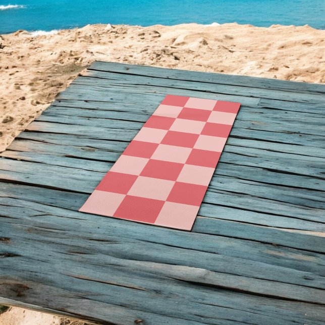 Tapis De Yoga Rouge rose À damiers En vichy Motif (Créateur téléchargé)