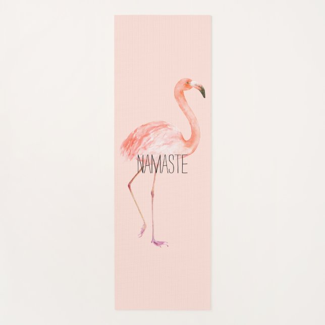 Tapis De Yoga Rougissent le Flamant rose rose de Namaste (Devant)