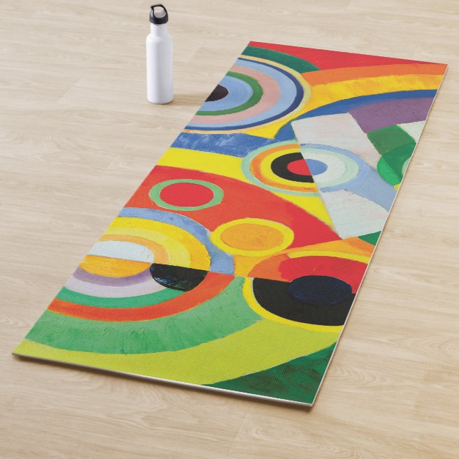 Tapis De Yoga Rythme, Joie de Vivre par Robert Delaunay (En situation)