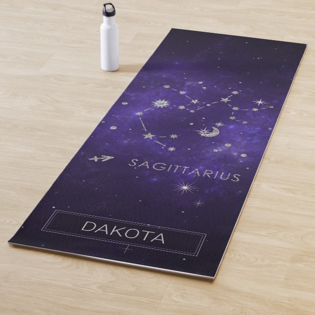 Tapis De Yoga Sagittaire pourpre zodiaque | Horoscope astrologiq (En situation)